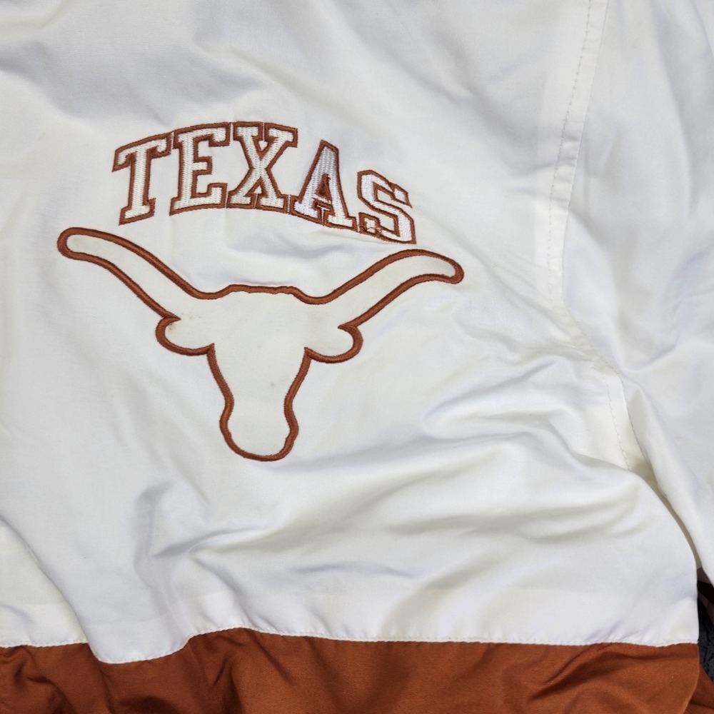 Vintage Texas Longhorns White Jacket Coat Zip Up Large With Hood‎ 90s - Picture 2 of 10